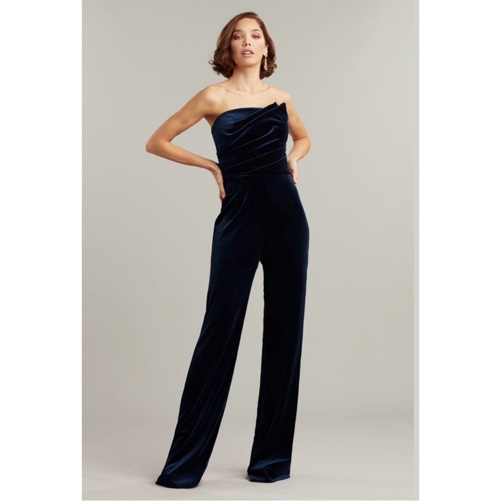 Tadashi Shoji Navy Strapless Jumpsuit